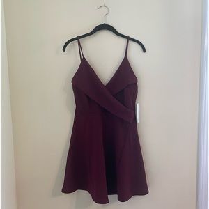 TOBI Maroon Mini Skater Dress